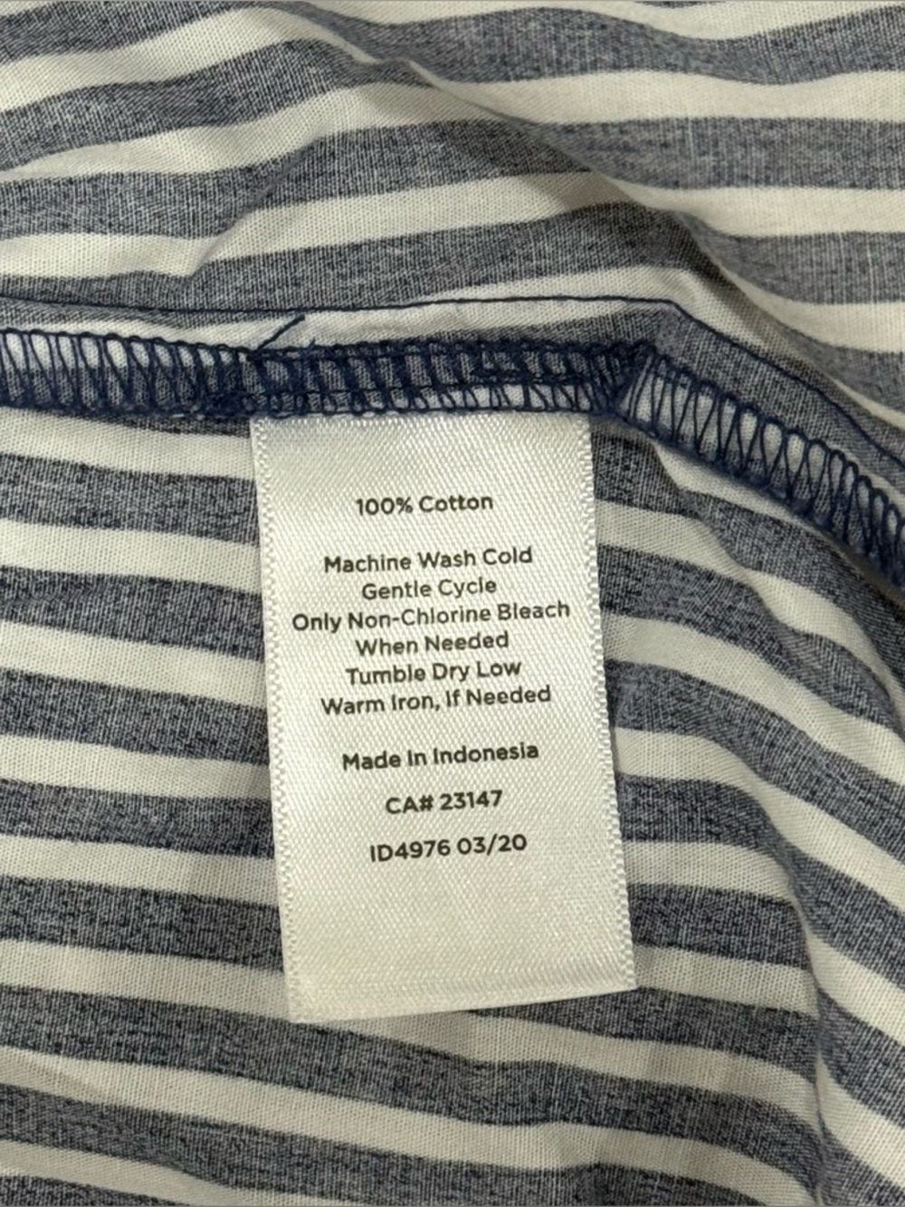 Talbots Navy and White Vertical Stripe Button-Up — Size S — Excellent Condition - Picture 7 of 10